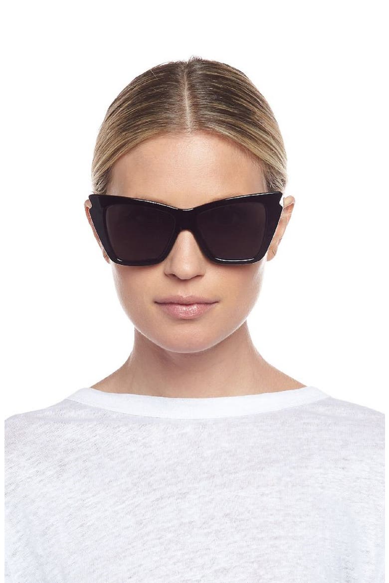 'Rapture' 55mm Bat Wing Sunglasses, Alternate, color, BLACK