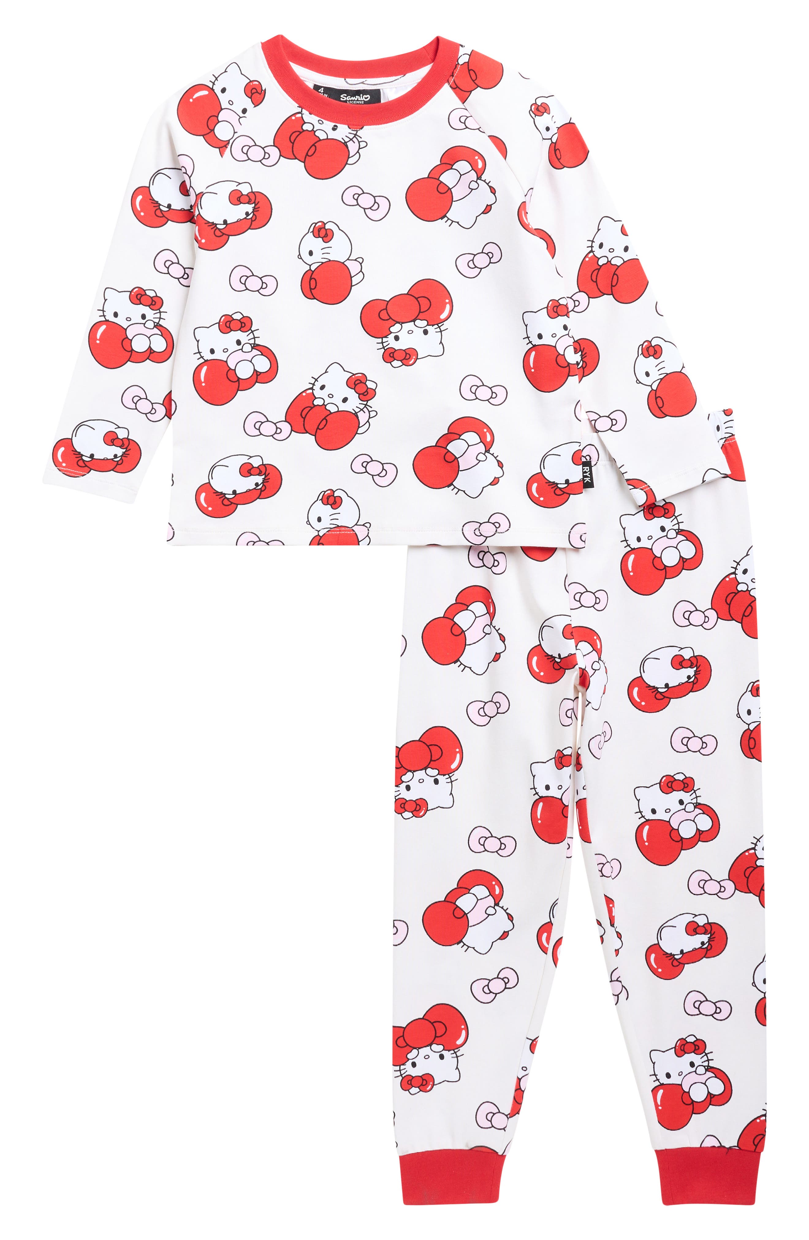Rock Your Kid X Hello Kitty Kids' Fitted Two-piece Pajamas In Multi