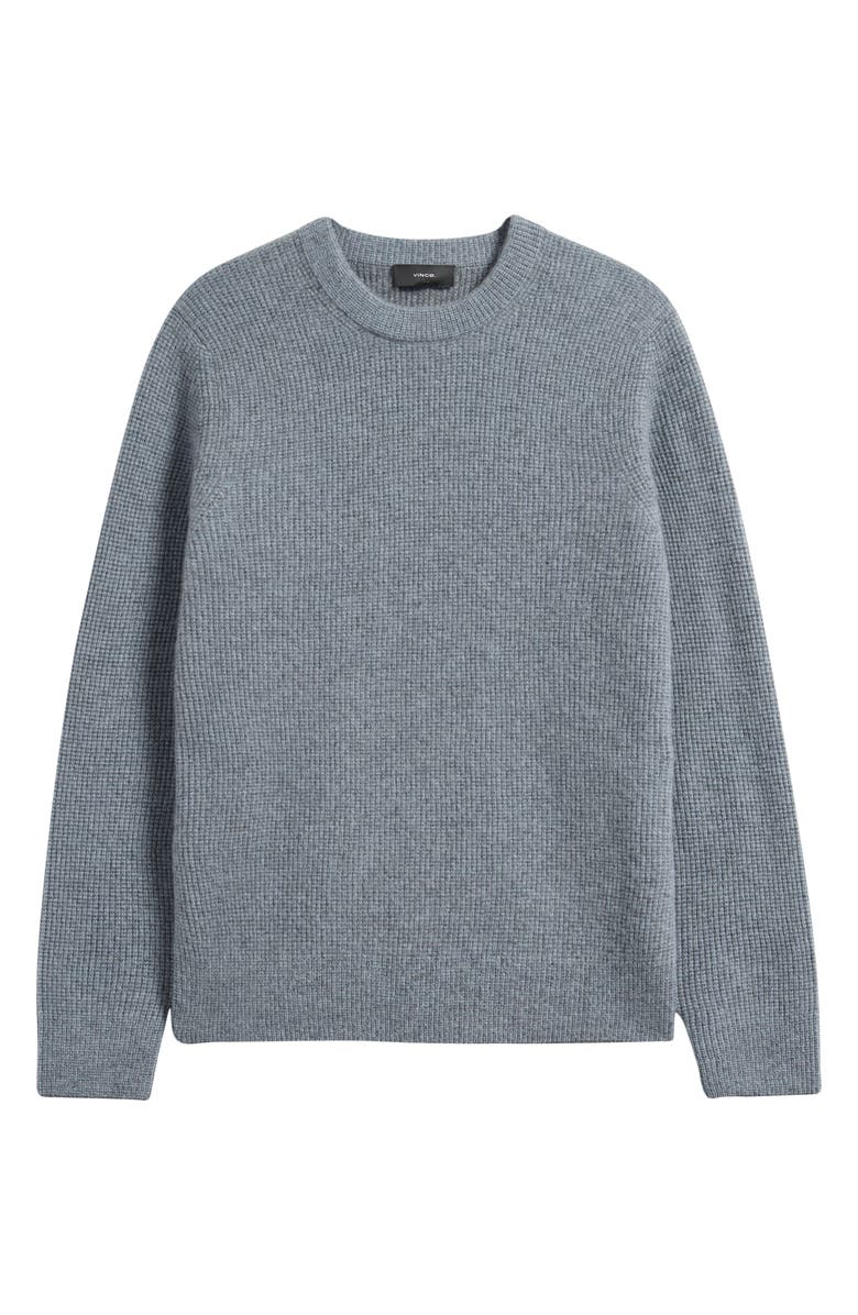 Vince Boiled Cashmere Crewneck Sweater, Alternate, color, Med H Grey/Parlor Blue