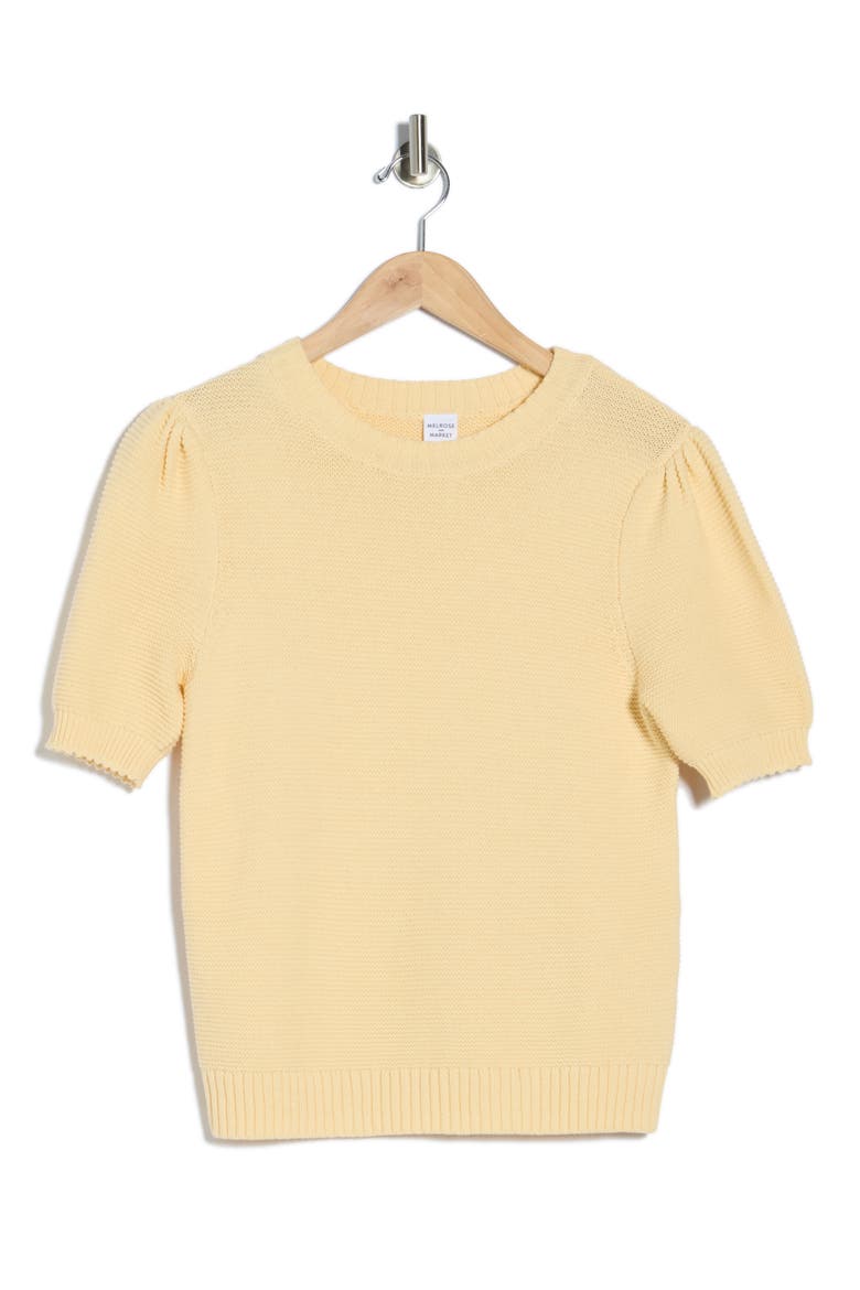 Textured Stitch Short Sleeve Sweater, Alternate, color, BEIGE GELATO