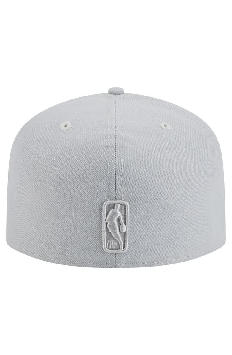 New Era Men's New Era  Gray New York Knicks Colorpack A-Frame Pinch Front 59FIFTY Fitted Hat, Alternate, color, 