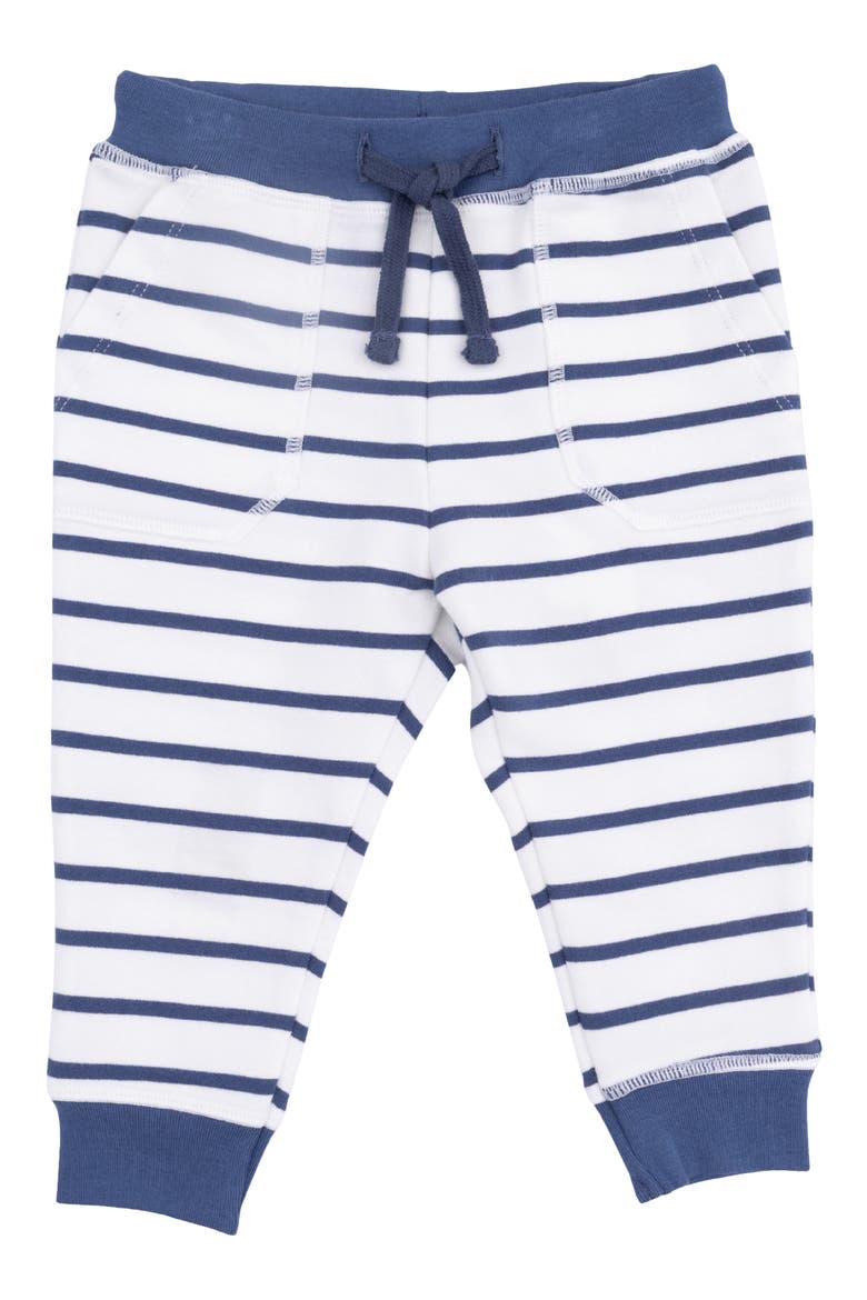 Oceana Stripe French Terry Joggers, Main, color, IVORY NAVY