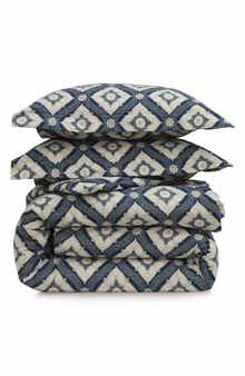 AZORES HOME Damask Cotton Flannel Comforter & Sham Set