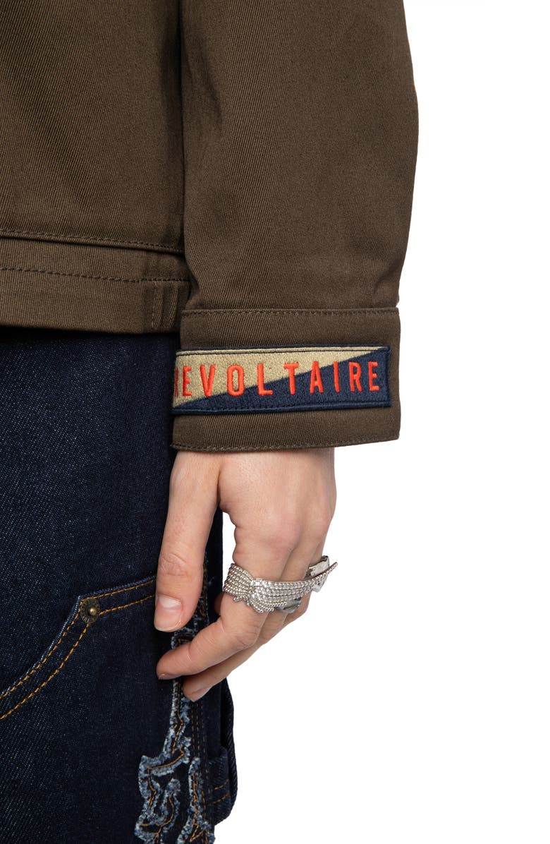 Zadig & Voltaire Cotton Twill Utility Jacket, Alternate, color, Moss