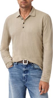 John Varvatos Jalen Three Color Marl Jacquard Long Sleeve Polo