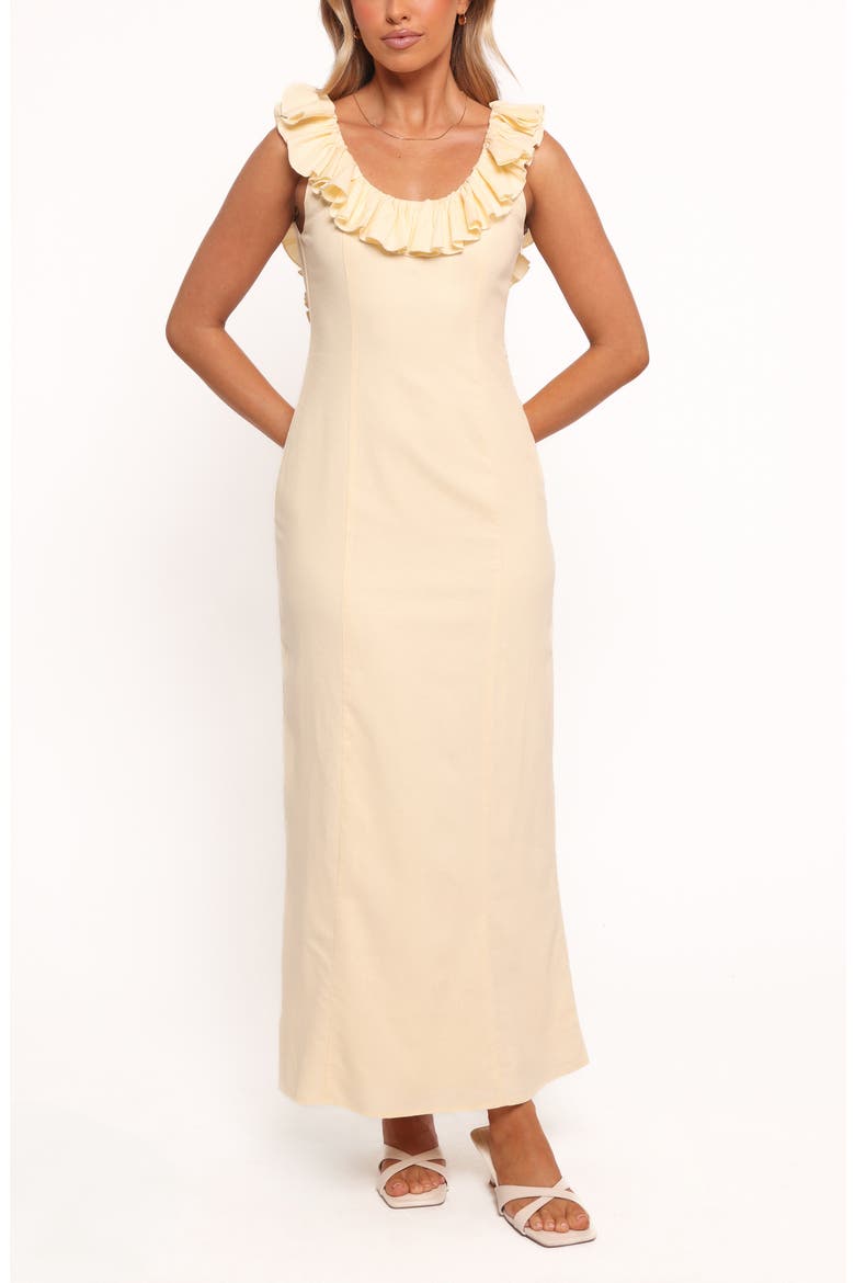 Brienne Ruffle Maxi Dress, Main, color, BUTTER YELLOW