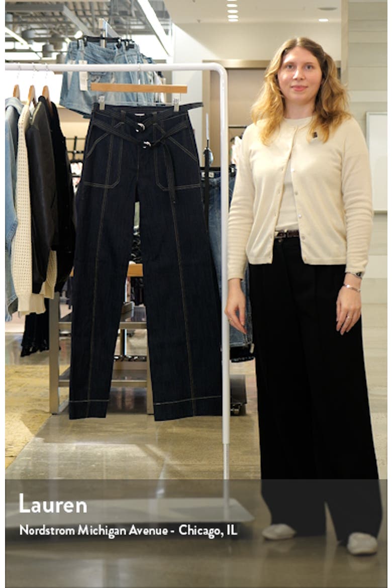 Double Belted Waist Bootcut Jeans video