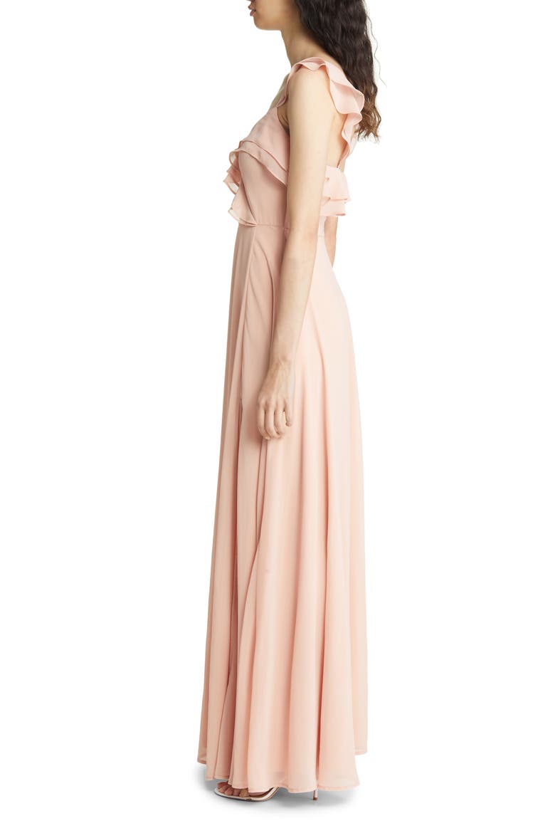 Adorning Glances Ruffle Gown, Alternate, color, BLUSH