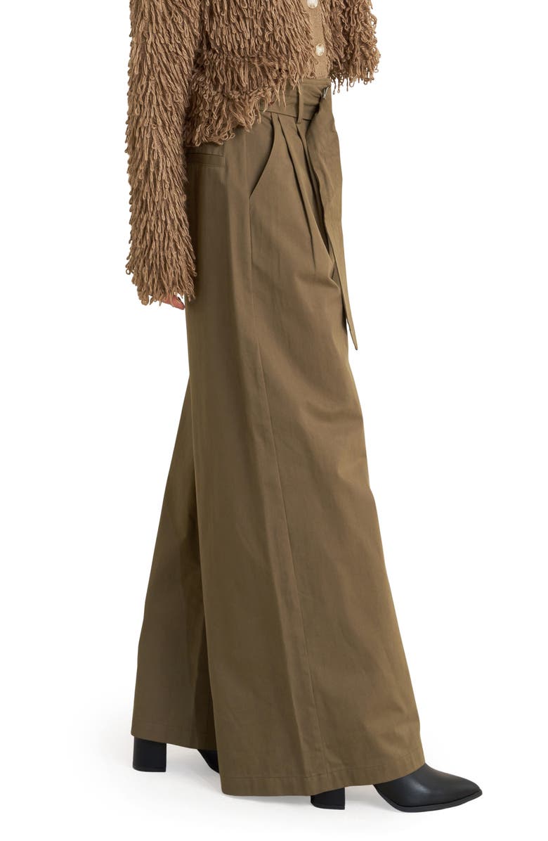 FREEMARKET D-Ring Belted Wide Leg Pants, Alternate, color, Brown
