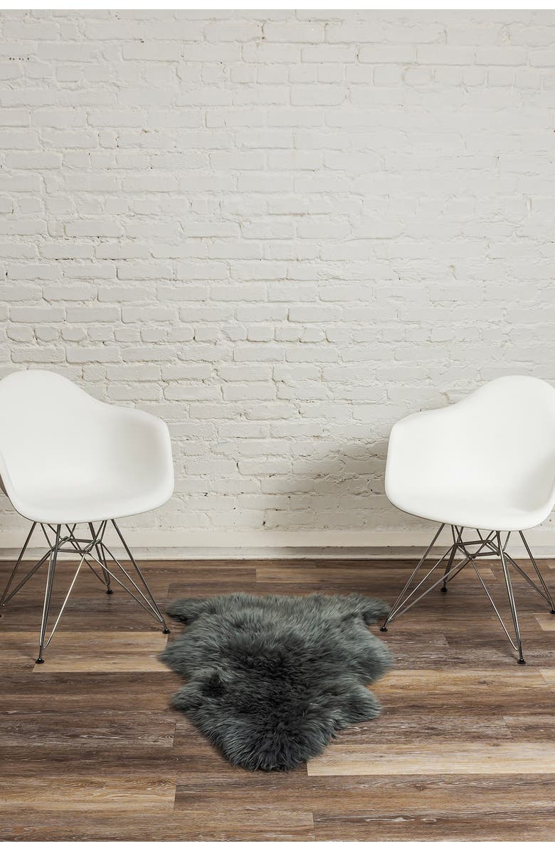 NATURAL Milan Genuine Sheepskin Shearling Throw 24" x 36" - Platinum, Alternate, color, 