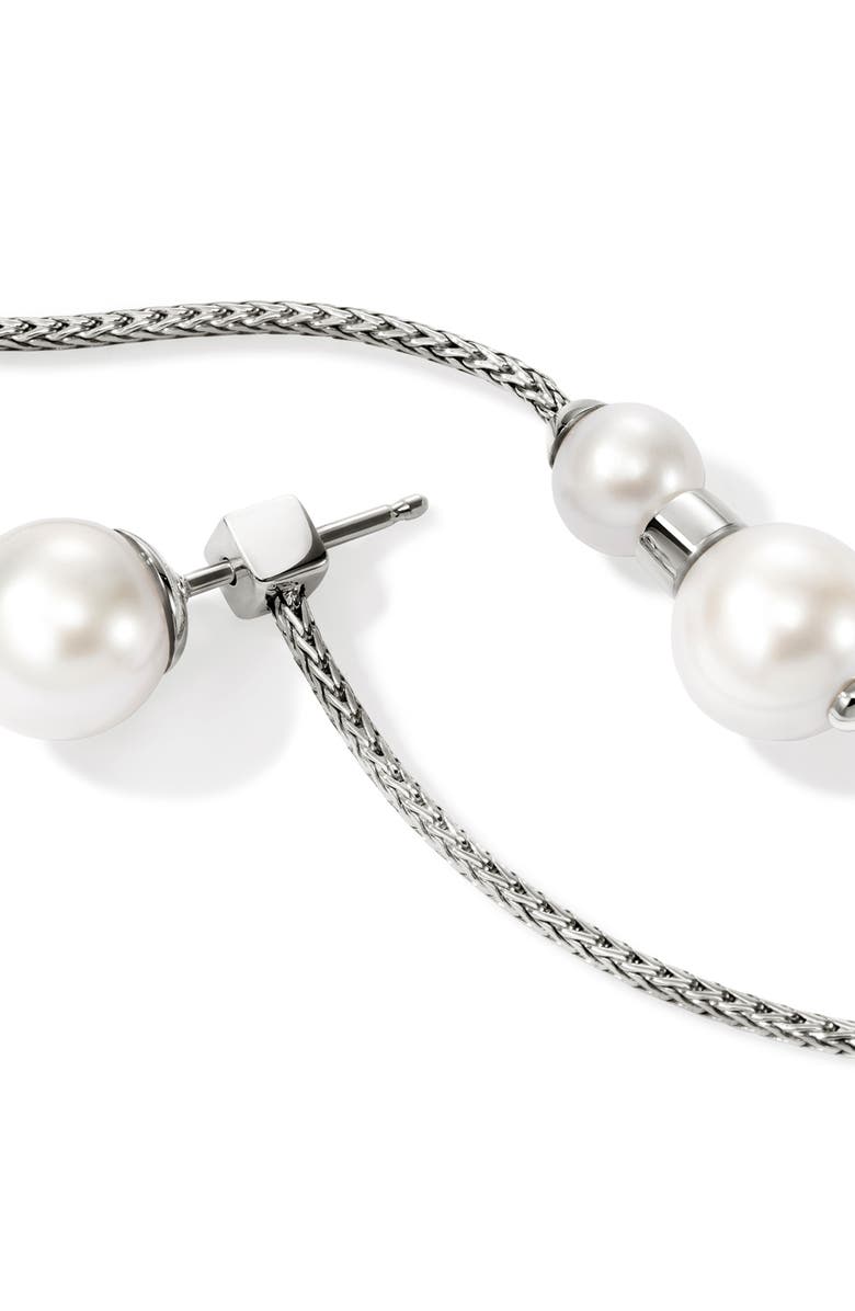 John Hardy JH Essentials Pearl Front/Back Earrings, Alternate, color, Silver/ Pearl