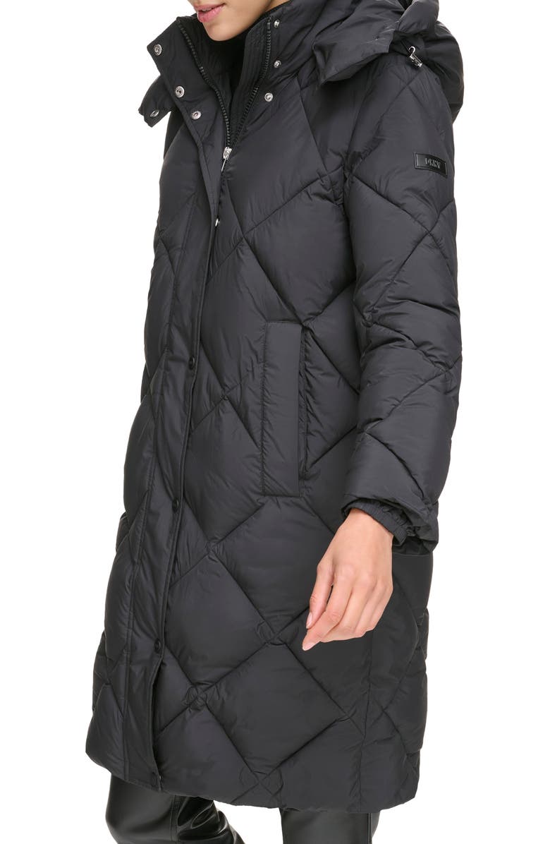 DKNY Diamond Quilted Hooded Puffer Jacket, Alternate, color, 