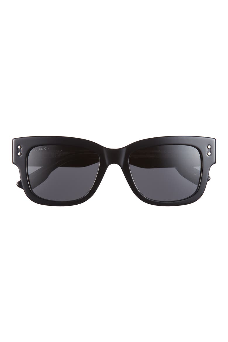 53mm Square Sunglasses, Main, color, BLACK BLACK GREY