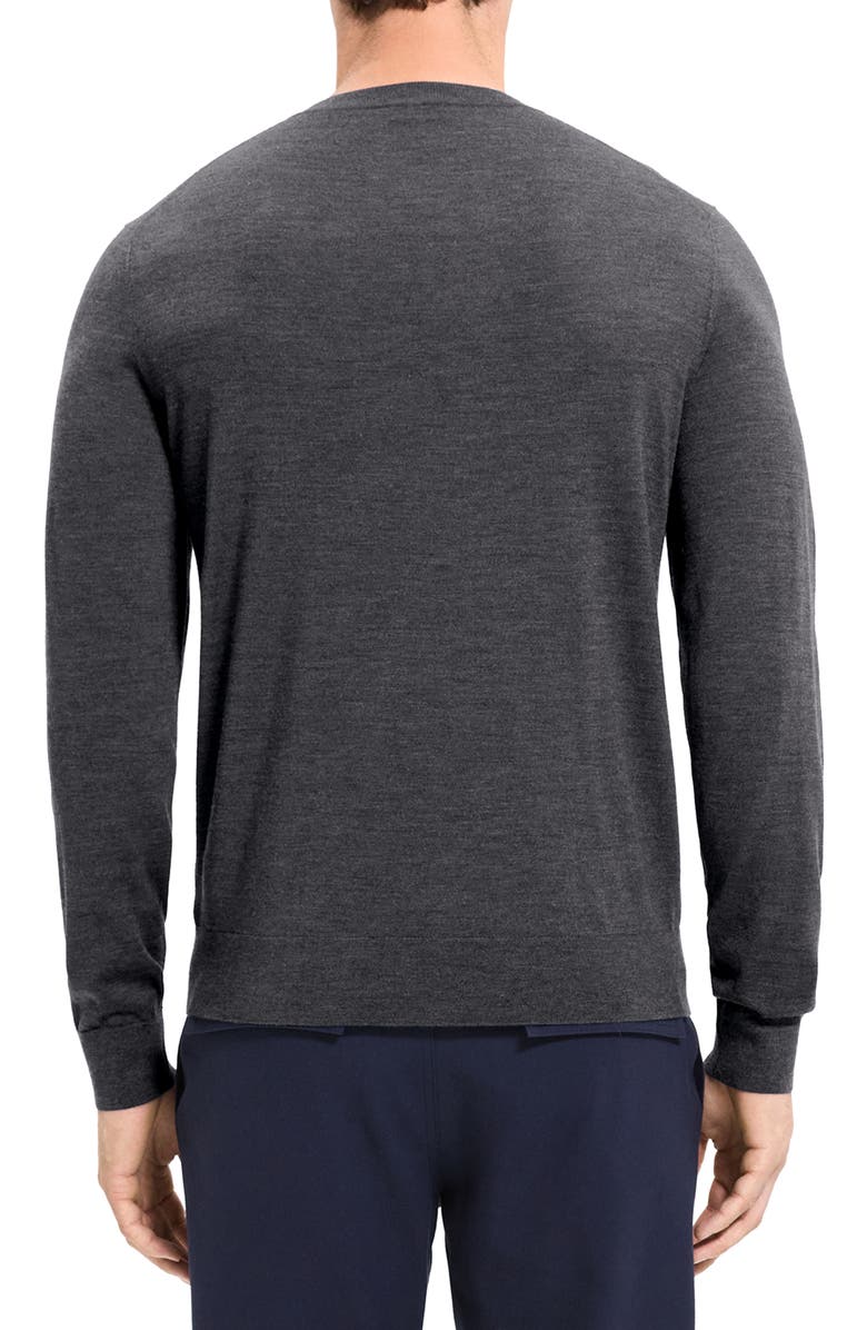 Theory Regal Wool Crewneck Sweater, Alternate, color, Dark Grey Melange
