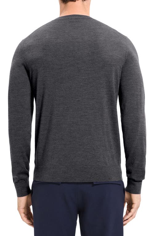 Theory Regal Wool Crewneck Sweater In Gray