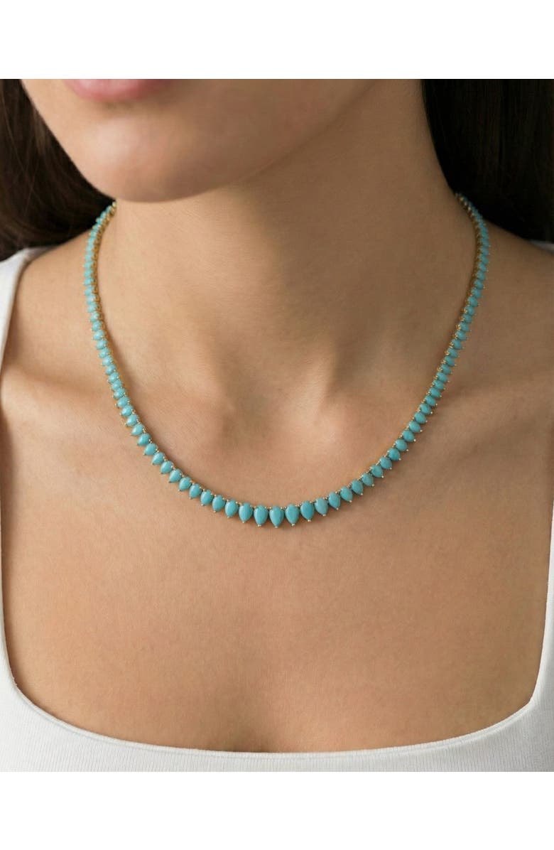 NATIVE GEM Symphony Turquoise Teardrop Tennis Necklace, Alternate, color, Turquoise/Aqua