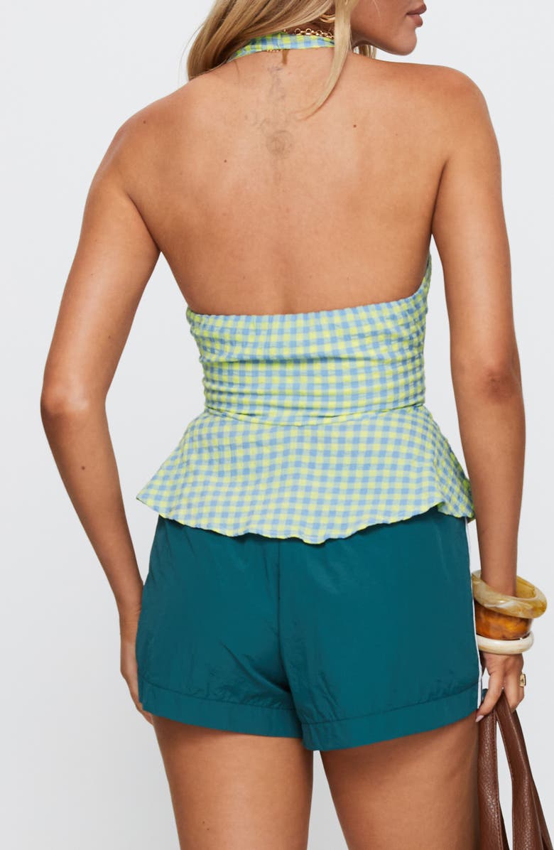 Princess Polly Becci Gingham Halter Peplum Top, Alternate, color, Multi