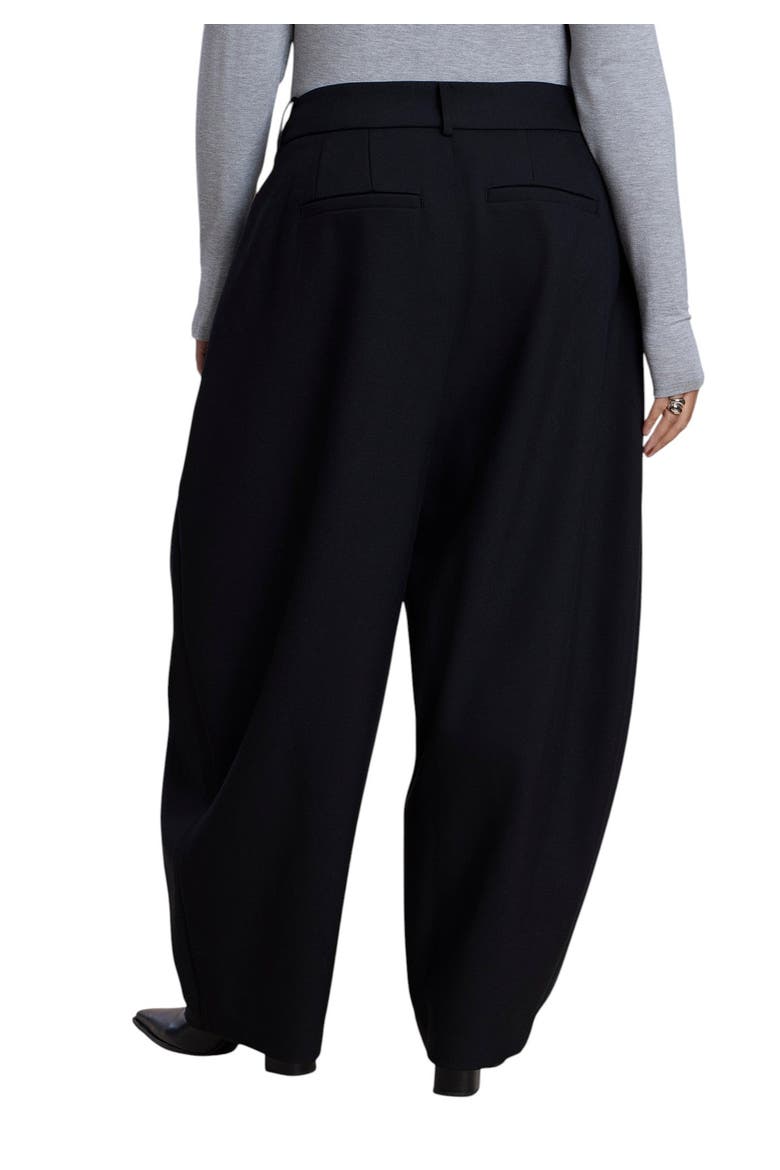 Pleat Detail Tailored Barrel Pant (plus), Alternate, color, BLACK ONYX