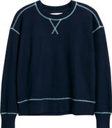 CITY BLUES Contrast Stitch Waffle Knit Sweatshirt