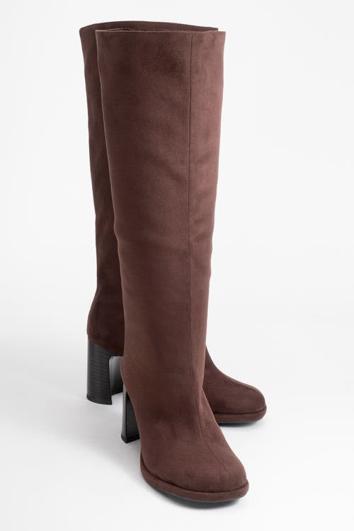 Prologue Shoes Josette Block Heel Knee High Boot In Multi