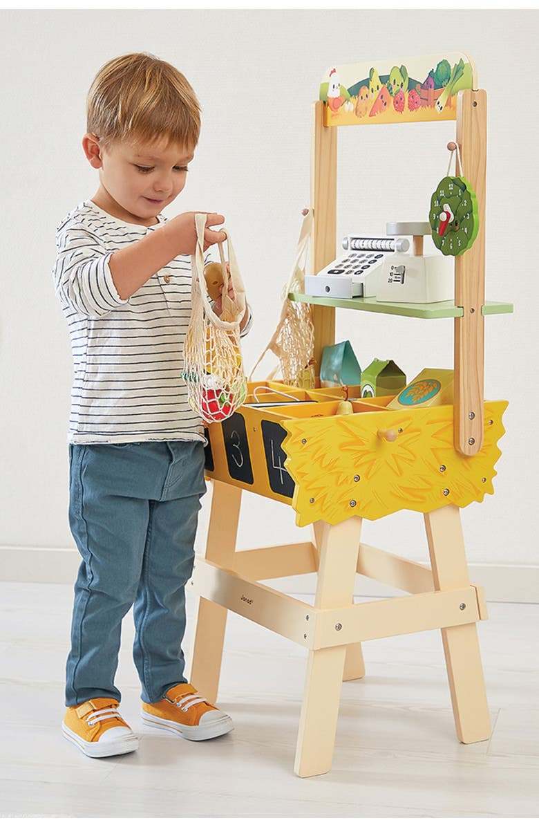 Janod Farm Market Stand Play Set, Alternate, color, Yellow