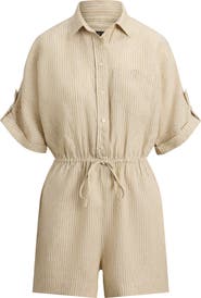 Lauren Ralph Lauren Stripe Linen Romper