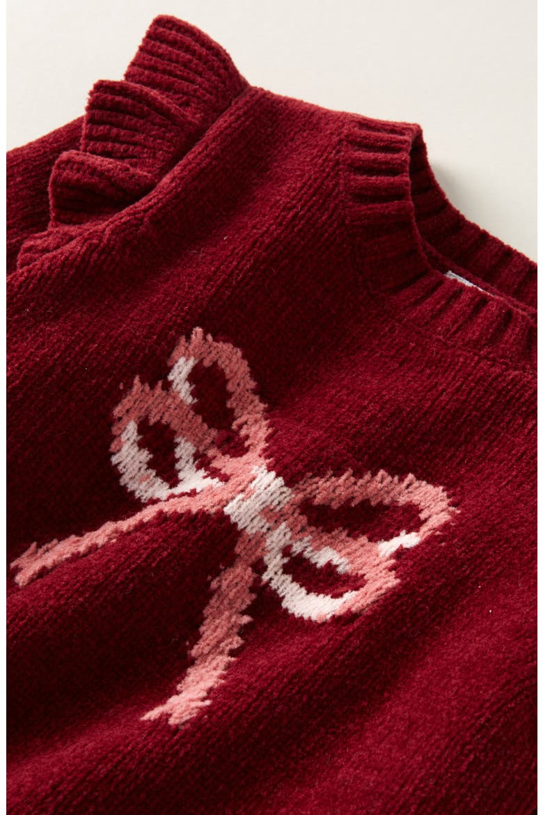 Icon Ruffle Sweater & Leggings Set, Alternate, color, RED GRAPE BOW- PINK LOTUS