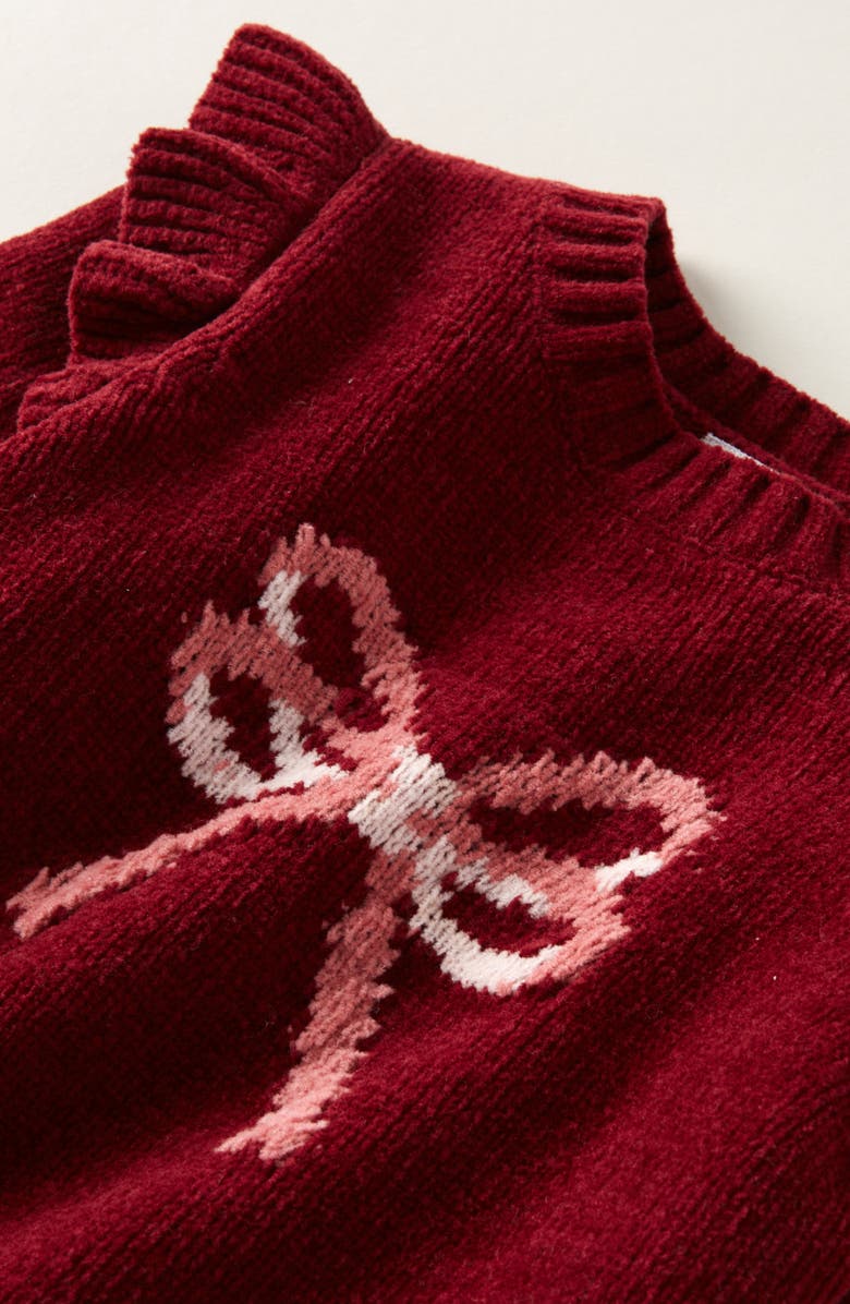 Nordstrom Icon Ruffle Sweater & Leggings Set, Alternate, color, Red Grape Bow- Pink Lotus