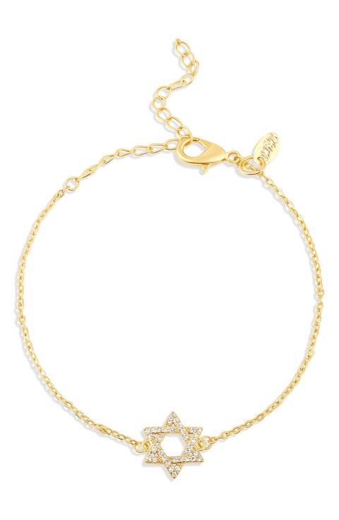 Pavé Cubic Zirconia Star of David Bracelet