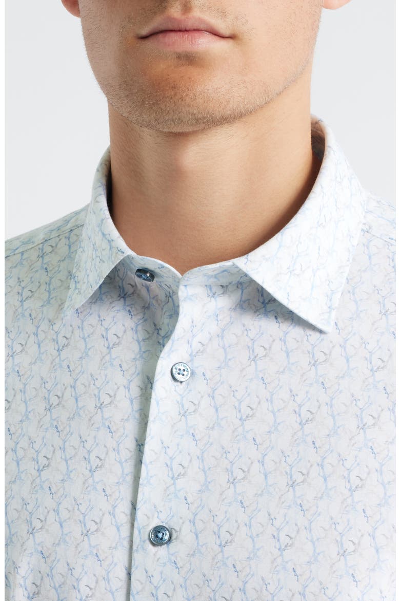 Miles OoohCotton® Print Short Sleeve Button-Up Shirt, Alternate, color, AIR BLUE