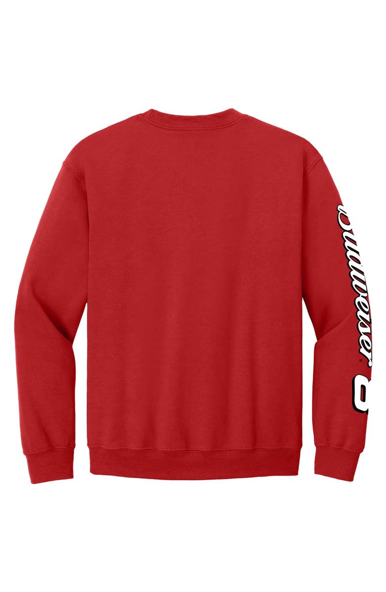 JR MOTORSPORTS OFFICIAL TEAM APPAREL Men's JR Motorsports Official Team Apparel Red Dale Earnhardt Jr. Budweiser Car Pullover Sweatshirt, Alternate, color, Red