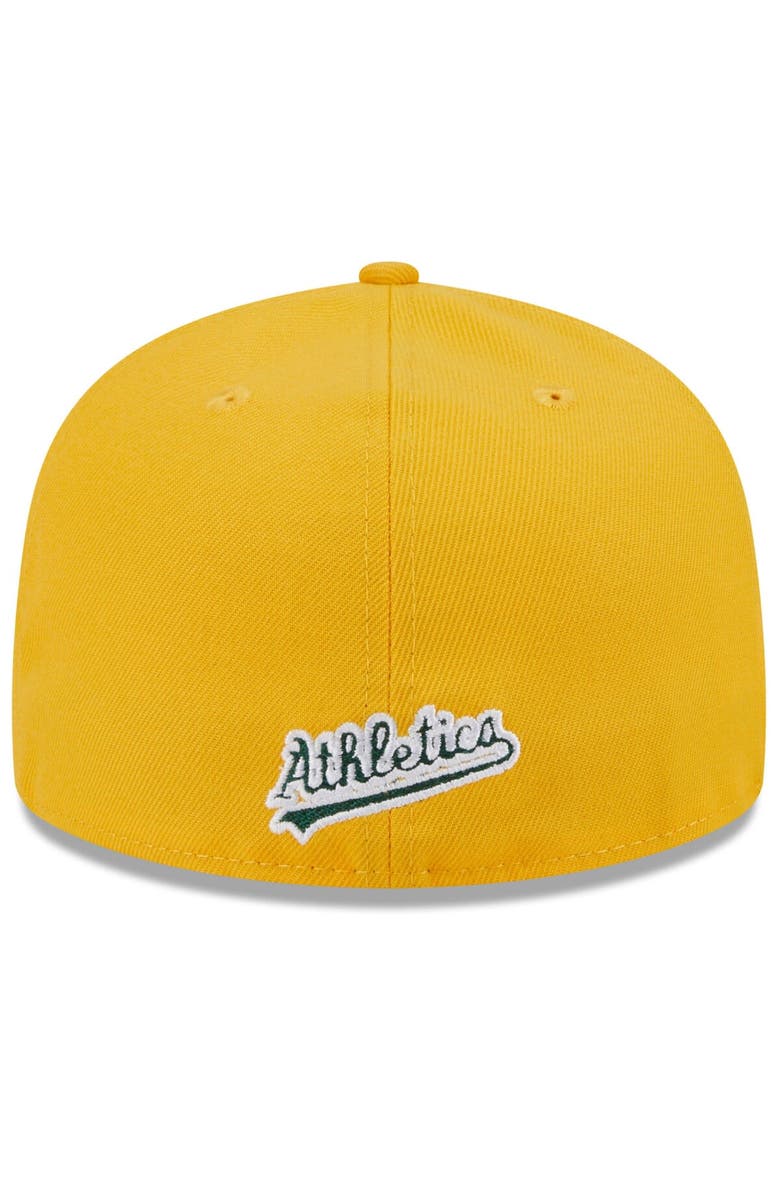 New Era Men's New Era Green/Gold Athletics Gameday Sideswipe 59FIFTY Fitted Hat, Alternate, color, Green