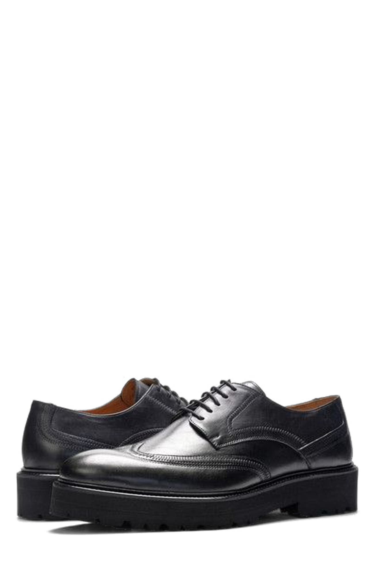 A. Veer Hadley Wingtip, Alternate, color, Black Leather