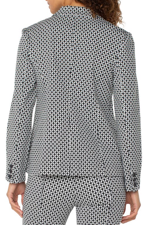 Shop Liverpool Los Angeles Print Fitted Blazer In Black/white Batik Print