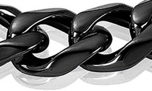 West Coast Jewelry Mens' 11mm Curb Chain Link Bracelet In Black