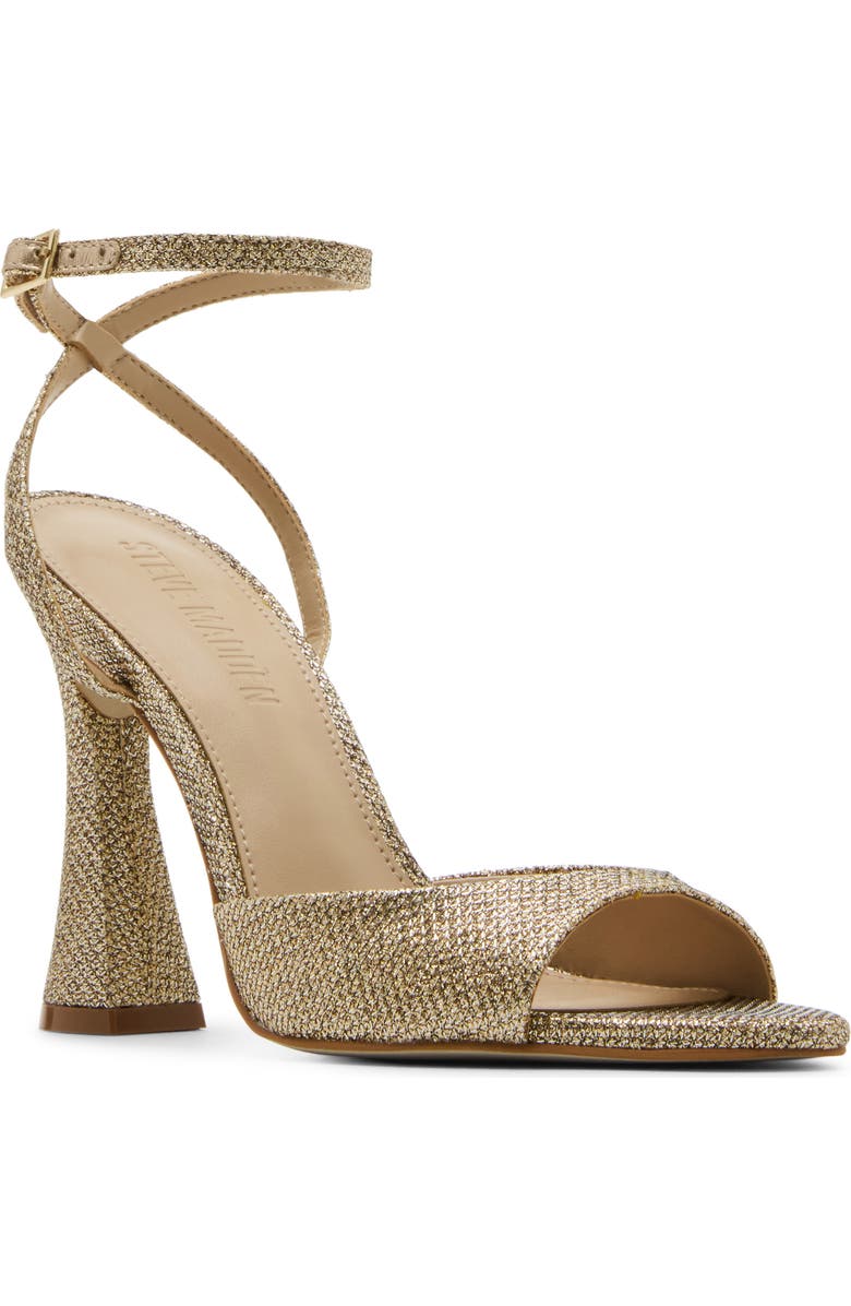 Steve Madden Beki Ankle Strap Pointed Toe Sandal, Main, color, Gold Fab