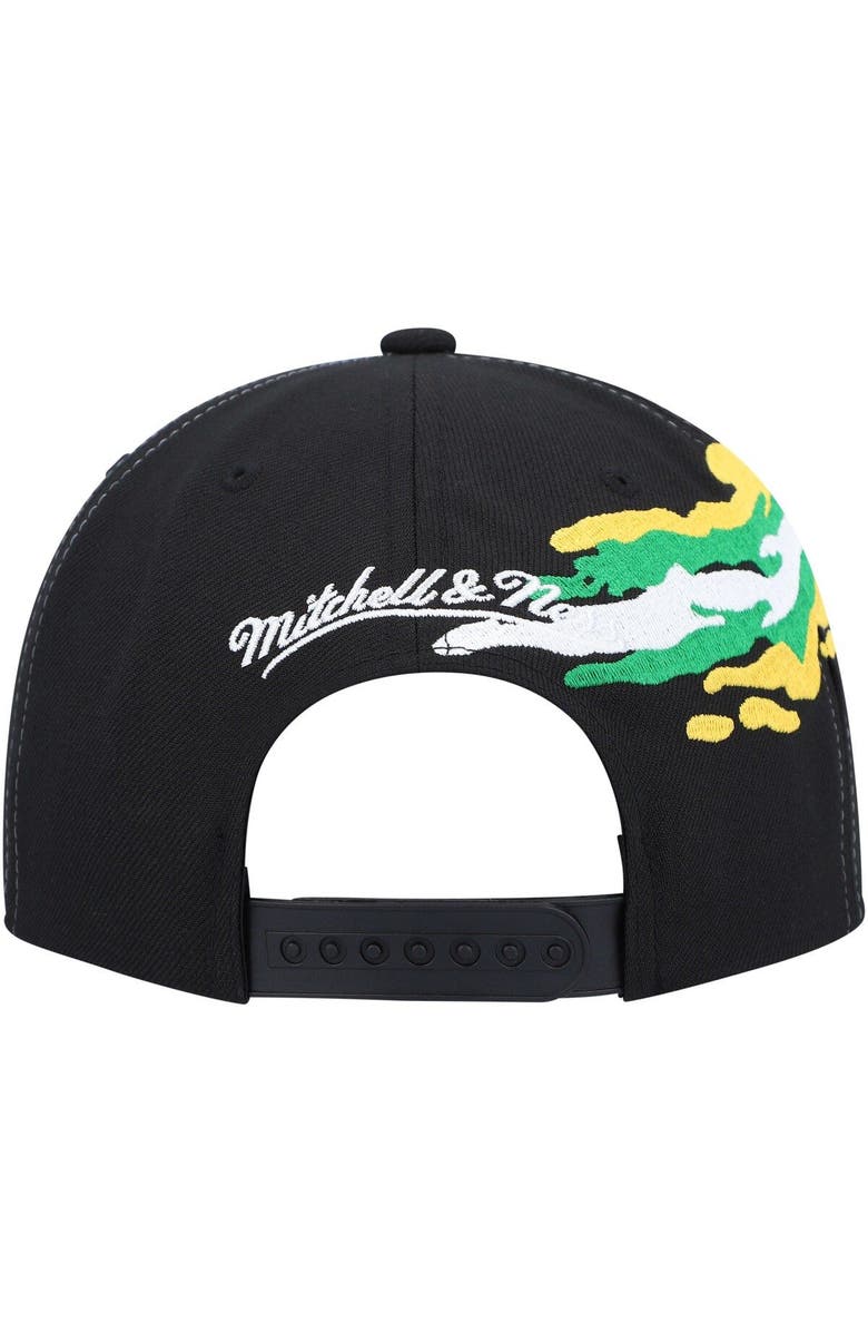 Mitchell & Ness Men's Mitchell & Ness Black Minnesota North Stars Vintage Paintbrush Snapback Hat, Alternate, color, 