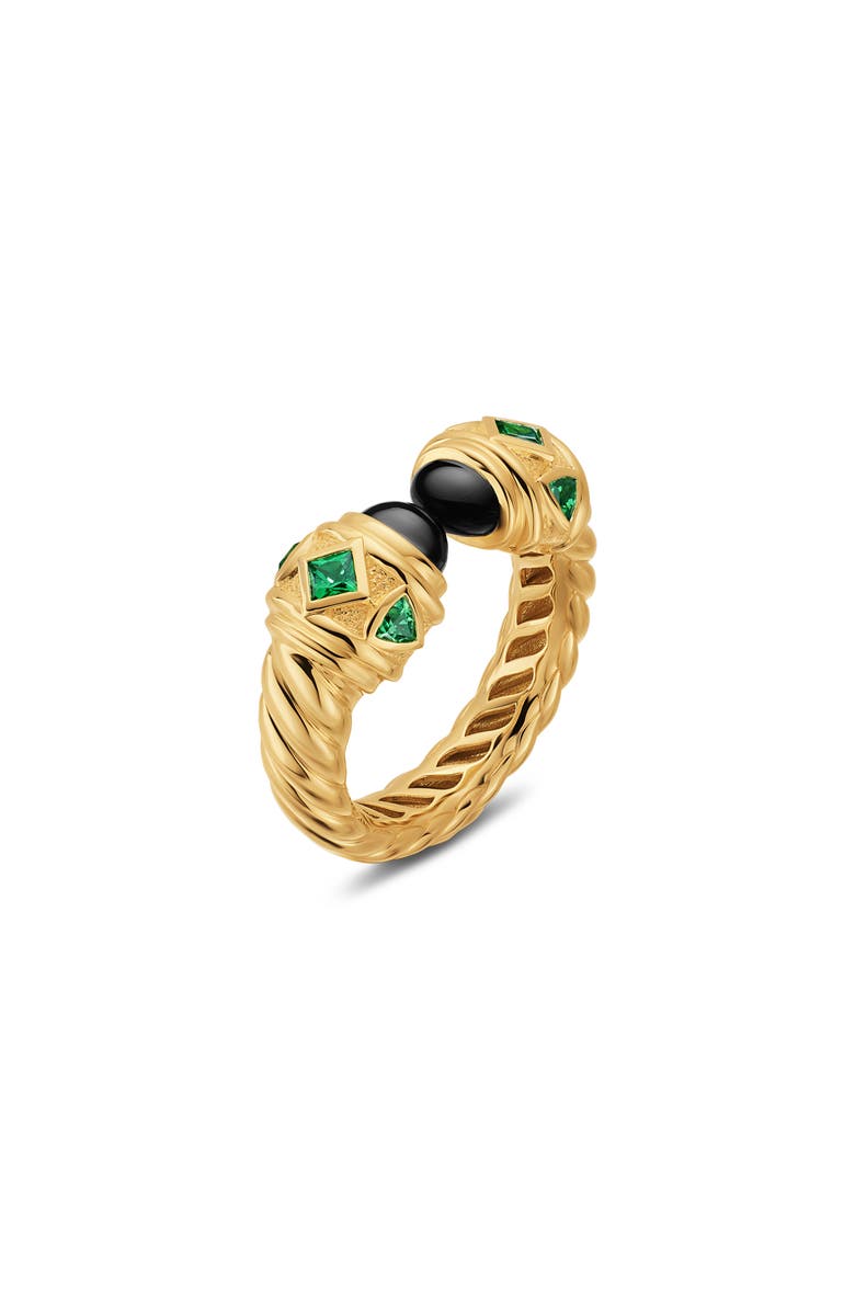 David Yurman Renaissance Color Ring in 18K Yellow Gold, Alternate, color, Black Onyx