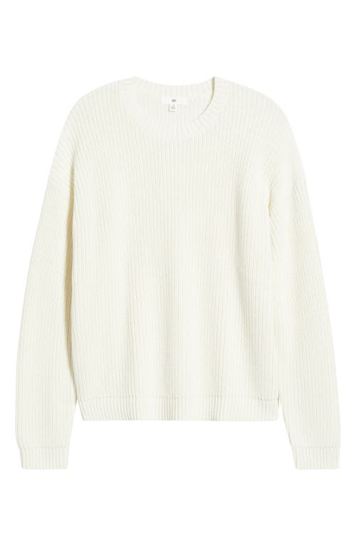 Bp. Oversize Cotton Crewneck Sweater In White