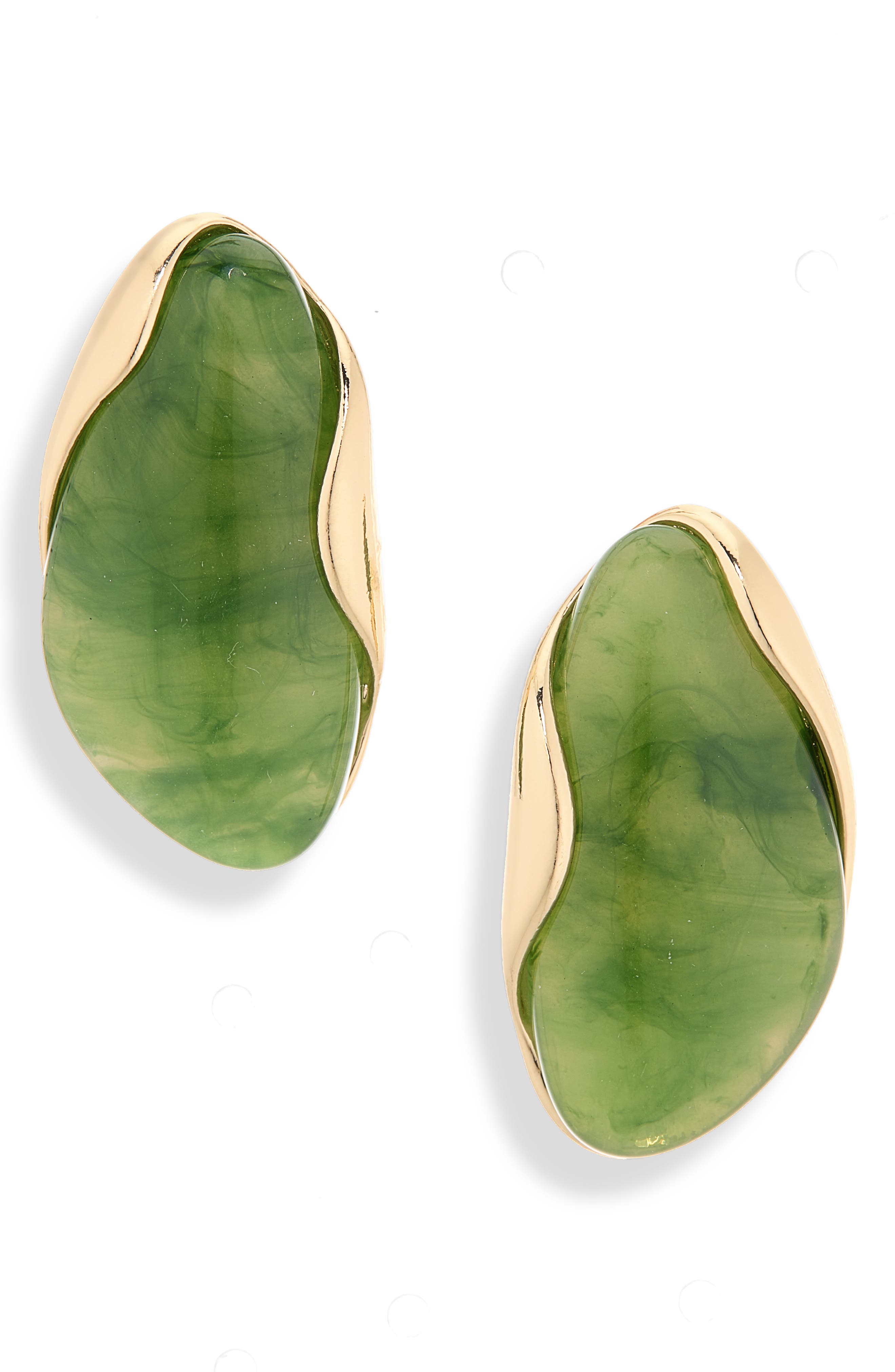 Statement Button Stud Earrings