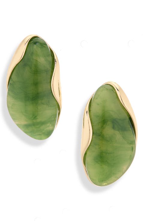 Statement Button Stud Earrings