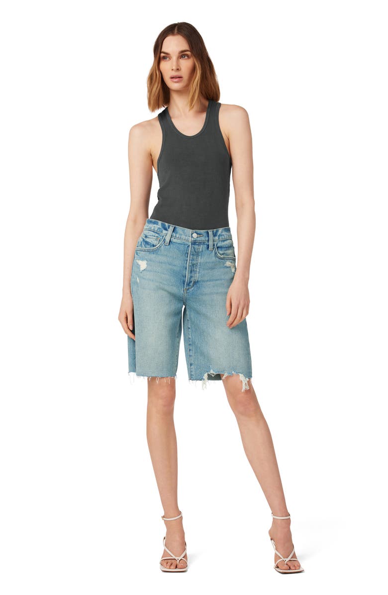 Joe's The '90s Raw Hem High Waist Denim Bermuda Shorts, Alternate, color,