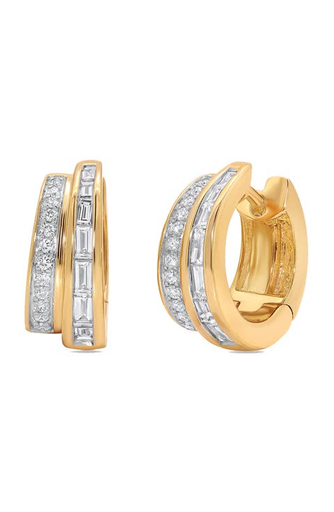 Papua 2-Row Diamond Hoop Earrings