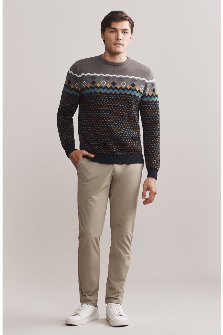 Fair Isle Crewneck Sweater, Alternate, color, SMOKED PEARL