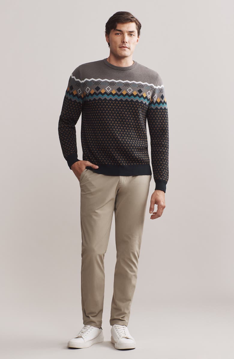Rhone Fair Isle Crewneck Sweater, Alternate, color, Smoked Pearl