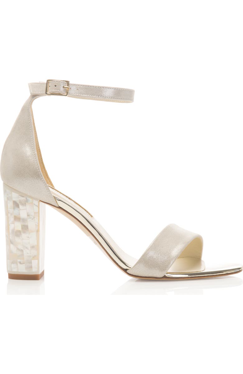 Freya Rose Martene Ankle Strap Pearl Heel Sandal, Main, color, Champagne