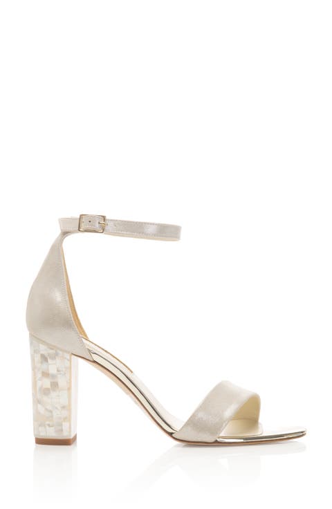 Martene Ankle Strap Pearl Heel Sandal