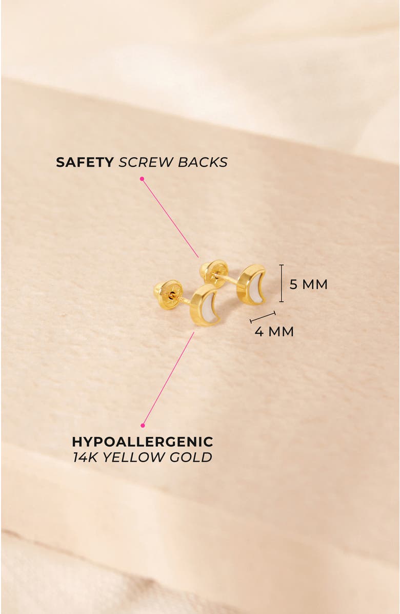 In Season Jewelry 14k Mother of Pearl Shaped Earrings, Alternate, color, White