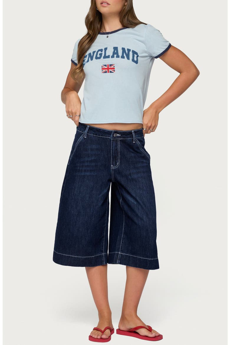 Letty Low Rise Denim Bermuda Shorts, Alternate, color, DARK-BLUE