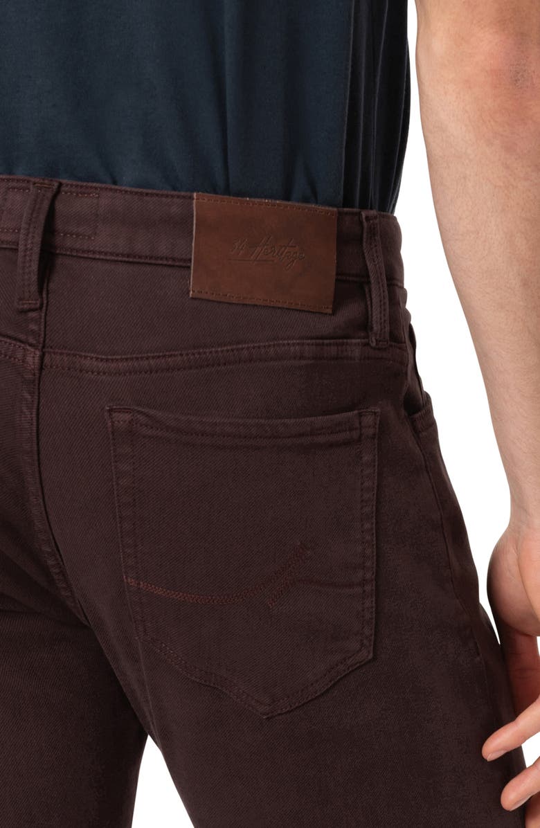 34 Heritage Courage Stretch Twill Straight Leg Pants, Alternate, color, Burgundy Diagonal